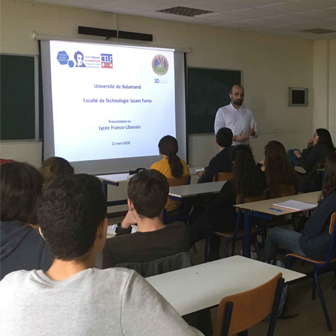 LA PRÉSENTATION DE LA FACULTÉ DE TECHNOLOGIE DE BALAMAND AU LYCÉE LAMARTINE