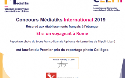 Concours Mediatiks International 2019, les 6èmes gagnent le premier prix