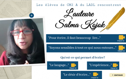 Les élèves de CM2 A rencontrent l’auteure Salma Kojok