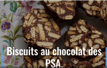 La recette des biscuits au chocolat réalisée en classe