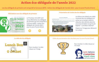 Concours AEFE « Action éco-déléguée de l’année 2022 ». 