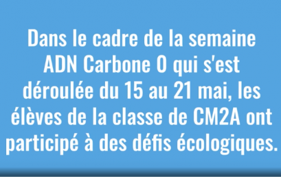 Défis écologiques des CM2 A